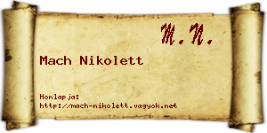 Mach Nikolett névjegykártya